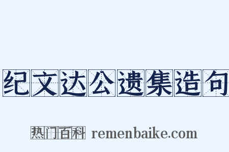 纪文达公遗集造句是什么意思的图片